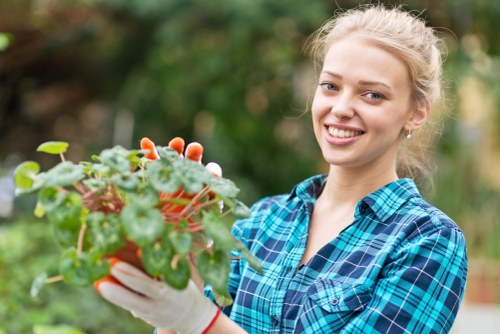 Garden maintenance in Woodlands with tidy lawn and hedges