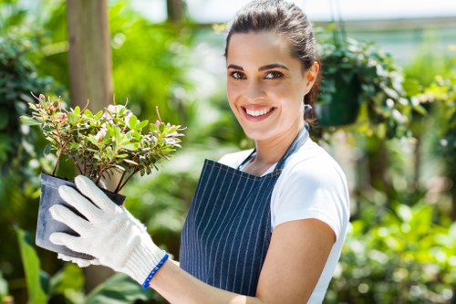 Seasonal garden care in Woodlands with refined planting and lawn edges